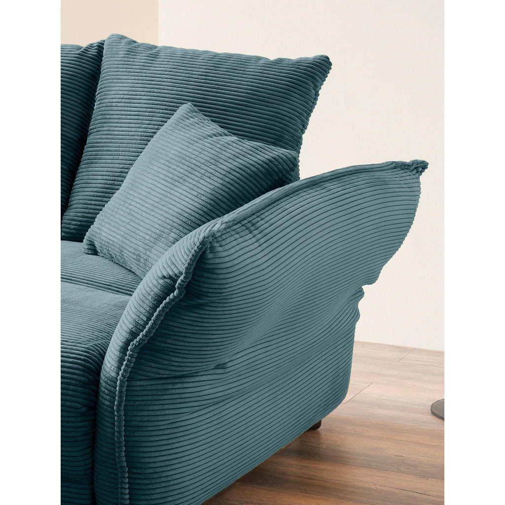 Thumbnail - Livetastic Bigsofa Pera, Petrol, Textil, 4-Sitzer, Füllung: Schaumstoff, 242x71x90 cm, Made in EU, Rücken echt, Wohnzimm...