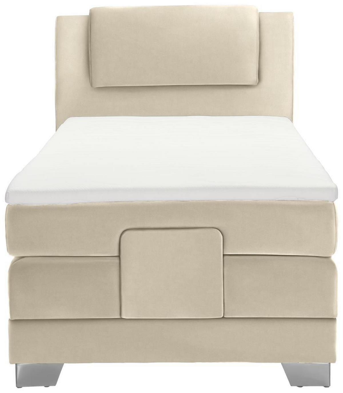 BOXSPRINGBETT 100/200 cm  in Hellbraun  - Hellbraun/Silberfarben, KONVENTIONELL, Kunststoff/Textil (100/200cm) - Esposa