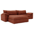 ECKSOFA  in Webstoff Rostfarben  198/306 cm  - Rostfarben/Schwarz, MODERN, Kunststoff/Textil (198/306cm) - Carryhome