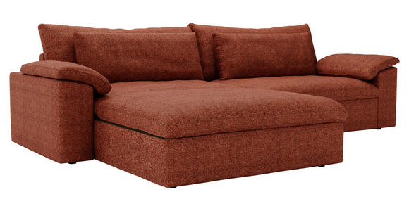 ECKSOFA  in Webstoff Rostfarben  198/306 cm  - Rostfarben/Schwarz, MODERN, Kunststoff/Textil (198/306cm) - Carryhome
