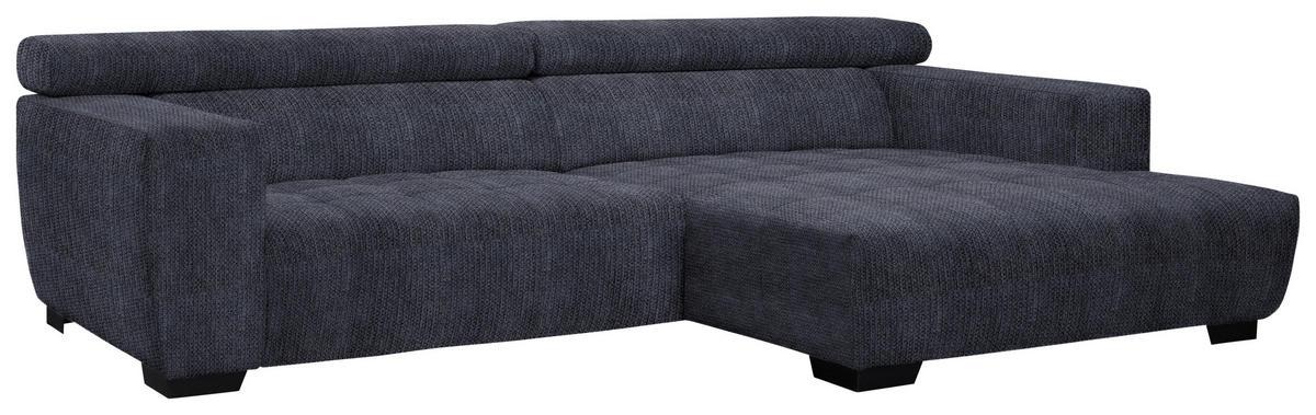 ECKSOFA in Webstoff Dunkelgrau  - Dunkelgrau/Schwarz, Konventionell, Textil/Metall (279/182cm) - Hom`in