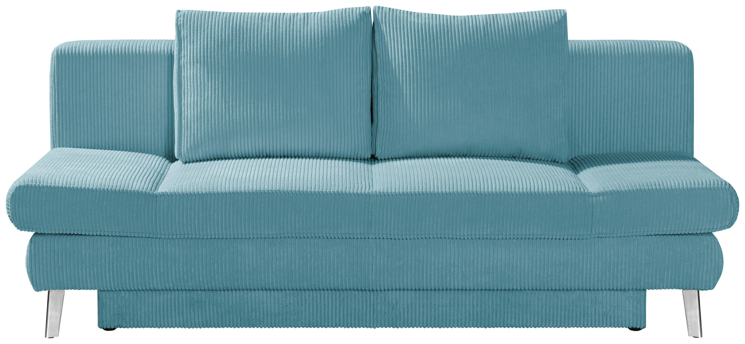SCHLAFSOFA in Cord Türkis  - Türkis/Chromfarben, Design, Textil/Metall (200/85/90cm) - Xora
