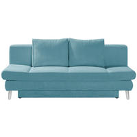 SCHLAFSOFA in Cord Türkis  - Türkis/Chromfarben, Design, Textil/Metall (200/85/90cm) - Xora