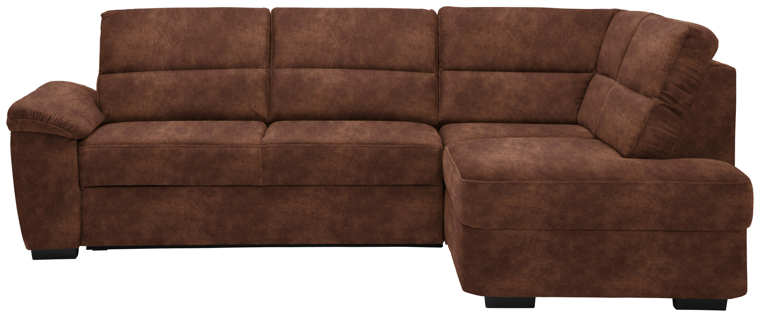 ECKSOFA Braun Lederlook  - Dunkelbraun/Braun, KONVENTIONELL, Kunststoff/Textil (251/193cm) - Cantus
