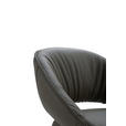 ARMLEHNSTUHL  Sitzfläche 360° drehbar, automatische Rückholfunktion  Echtleder  - Schwarz/Graugrün, Design, Leder/Metall (61/81/66cm) - Dieter Knoll