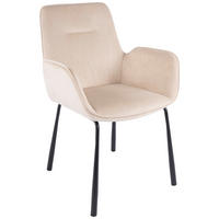 STOLIČKA S PODRÚČKAMI, zamat, krémová - čierna/krémová, Modern, kov/textil (57/87/58,5cm) - MID.YOU