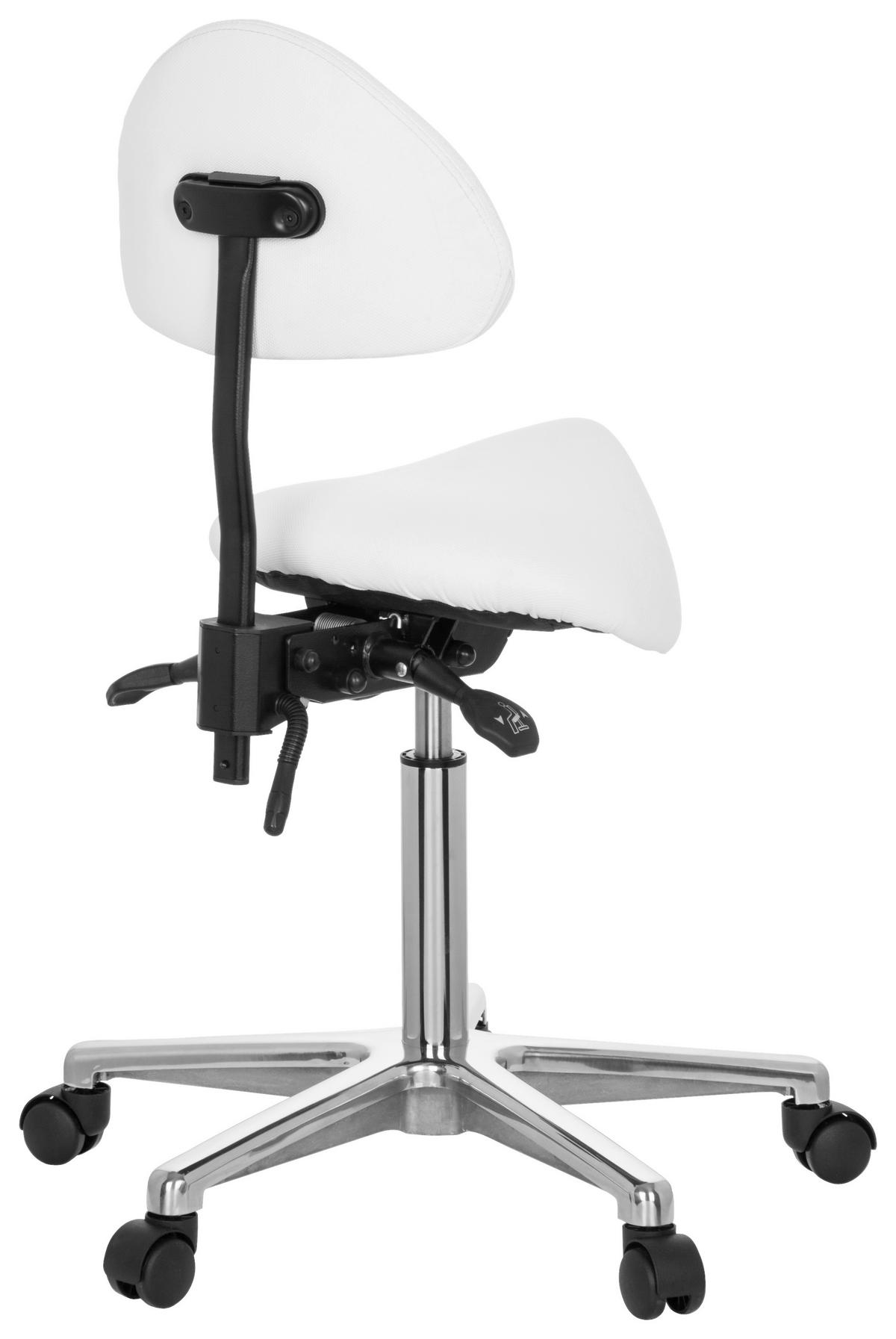 BÜROHOCKER Weiß  - Alufarben/Weiß, MODERN, Kunststoff/Textil (36/105/40cm) - MID.YOU