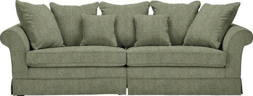 BIGSOFA Flachgewebe Olivgrün  - Dunkelbraun/Olivgrün, Trend, Holz/Textil (264/70/111cm) - Carryhome