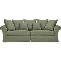 BIGSOFA in Flachgewebe Olivgrün  - Dunkelbraun/Olivgrün, Trend, Holz/Textil (264/70/111cm) - MID.YOU
