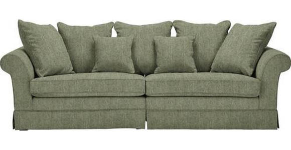 BIGSOFA Flachgewebe Olivgrün  - Dunkelbraun/Olivgrün, Trend, Holz/Textil (264/70/111cm) - Carryhome