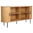 SIDEBOARD 140/76/40 cm  - Eichefarben/Schwarz, Design, Holzwerkstoff/Metall (140/76/40cm) - Xora