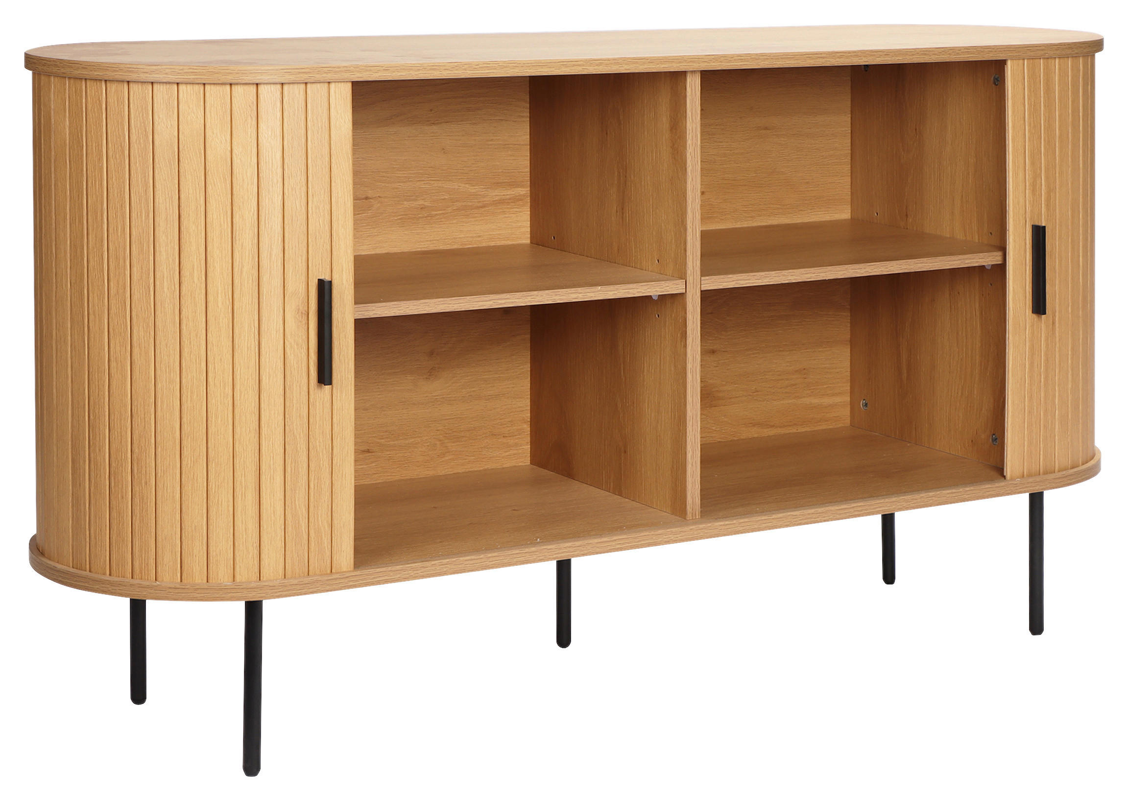 SIDEBOARD  in 140/76/40 cm  - Eichefarben/Schwarz, Design, Holzwerkstoff/Metall (140/76/40cm) - Xora