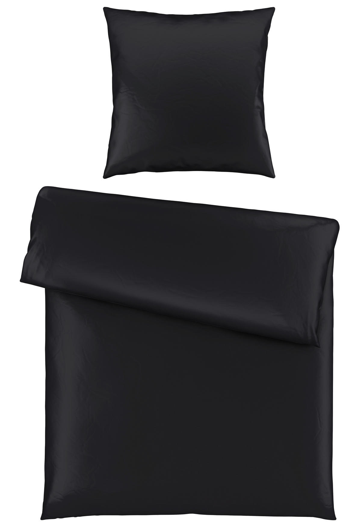 BETTWÄSCHE NIGIRI Satin 155/220 cm  - Schwarz, Basics, Textil (155/220cm) - Bio:Vio
