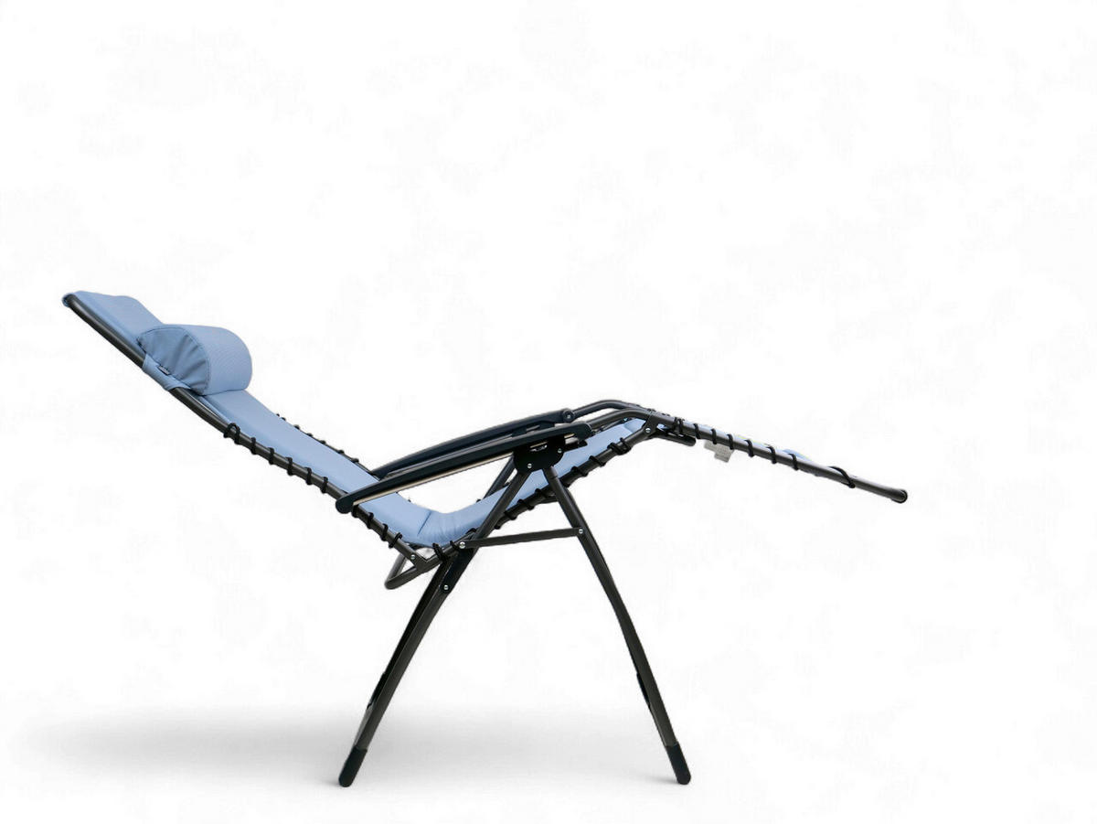 GARTEN-RELAXSESSEL 66/120/65 cm  - Blau/Anthrazit, Basics, Textil/Metall (66/120/65cm)