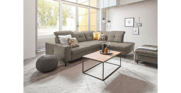 ECKSOFA in Chenille Hellbraun 310/240 cm - Hellbraun/Schwarz, Design, Textil/Metall (310/240cm) - Xora