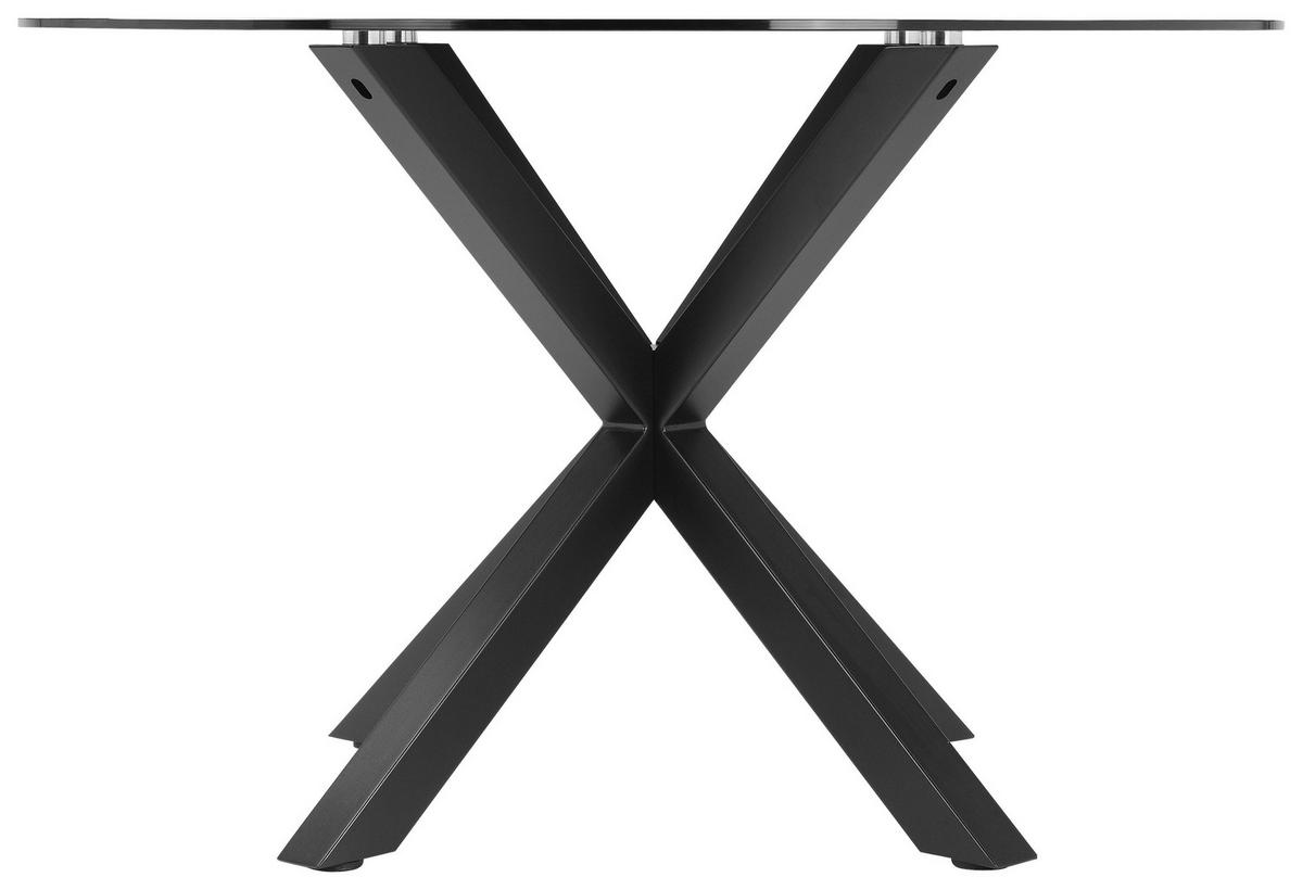 ESSTISCH  Metall, Glas rund Grau, Schwarz  - Schwarz/Grau, MODERN, Glas/Metall (119/75,5cm) - P & B
