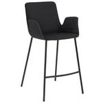 BARHOCKER Mikrofaser Anthrazit, Schwarz Stahl  - Anthrazit/Schwarz, Design, Textil/Metall (53/97/50cm) - Novel