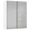 SCHWEBETÜRENSCHRANK in Grau, Weiss  - Chromfarben/Weiss, Konventionell, Glas/Holzwerkstoff (162/223/68cm) - Novel
