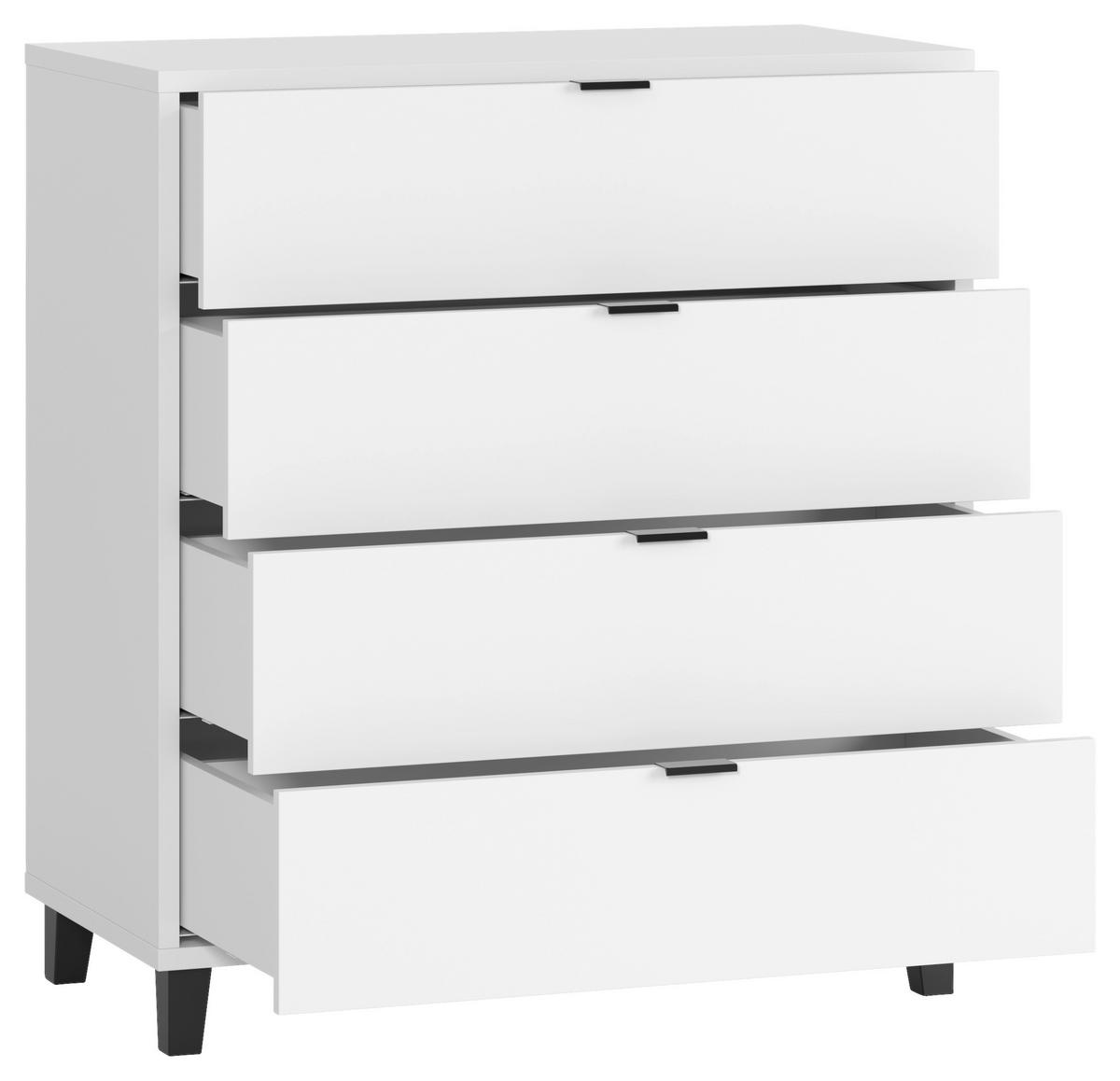 KOMMODE Simple  in 90/99/47 cm  - Schwarz/Weiß, MODERN, Holz/Holzwerkstoff (90/99/47cm) - MID.YOU