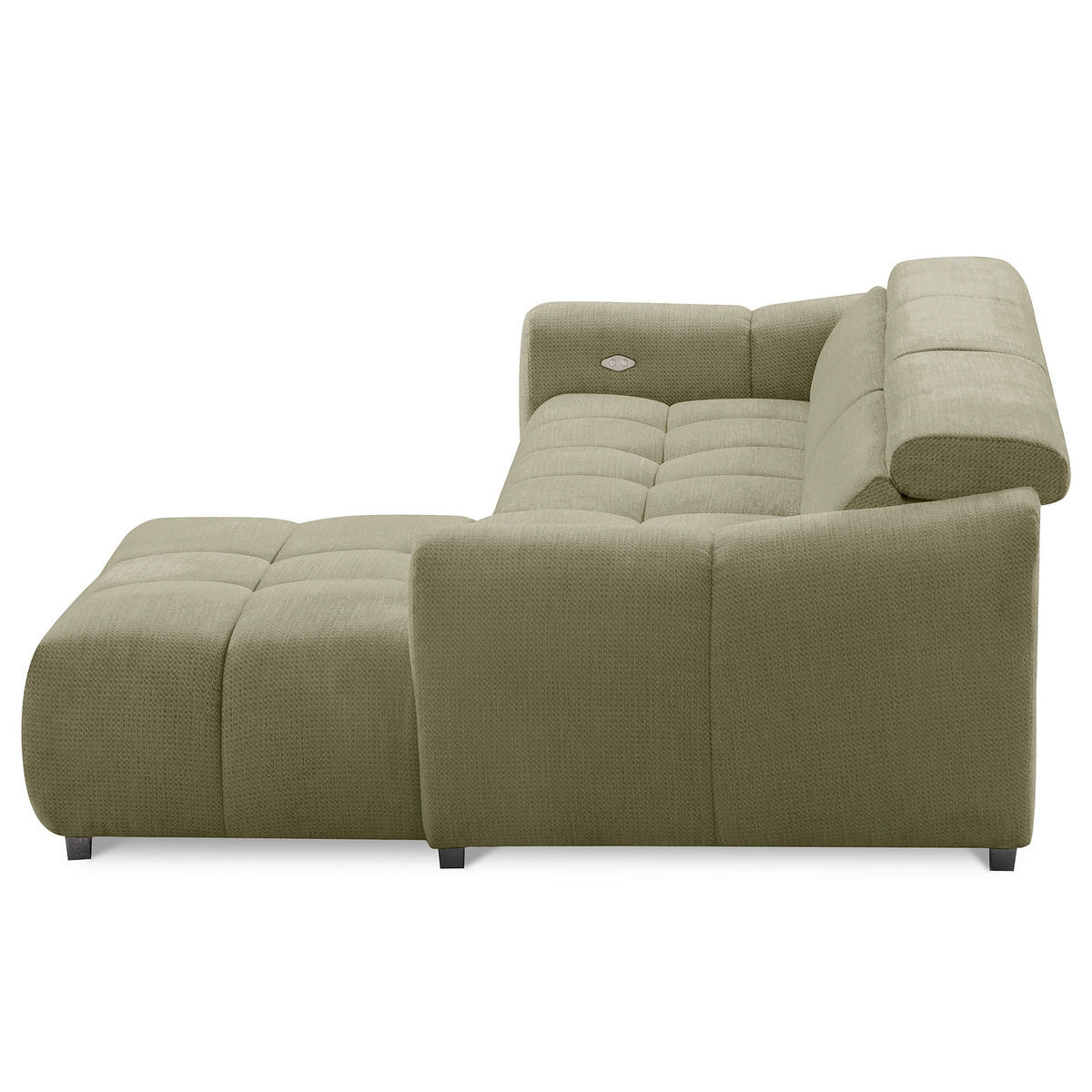ECKSOFA  Webstoff Grün  - Schwarz/Grün, Design, Kunststoff/Textil (274/177cm) - Livetastic