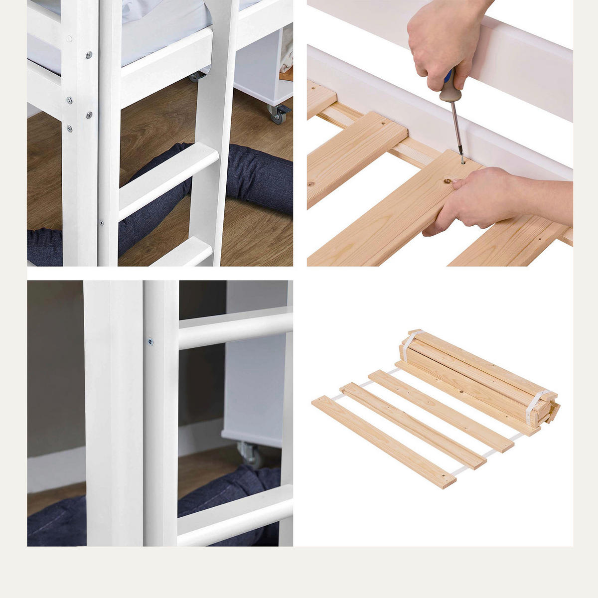 HOCHBETT 90/200 cm Weiß Weiß  - Weiß, MODERN, Holz (90/200cm) - MID.YOU