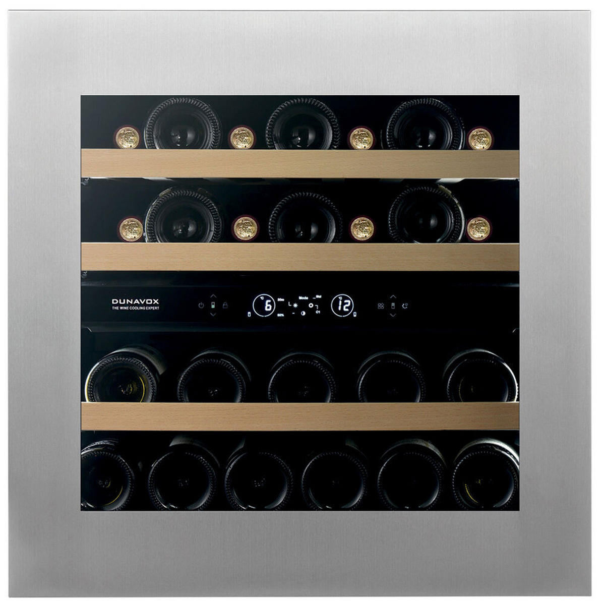 WEINKÜHLSCHRANK DVH-25.65DSS.TO  - Schwarz, Basics, Glas/Holz (59/59,6/57,1cm)