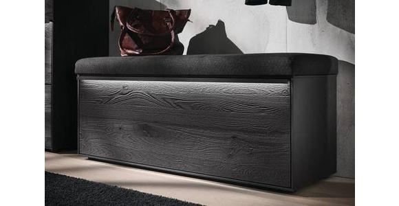 GARDEROBENBANK 118/50/41 cm  - Anthrazit, Design, Holz/Textil (118/50/41cm) - Johann Jakob
