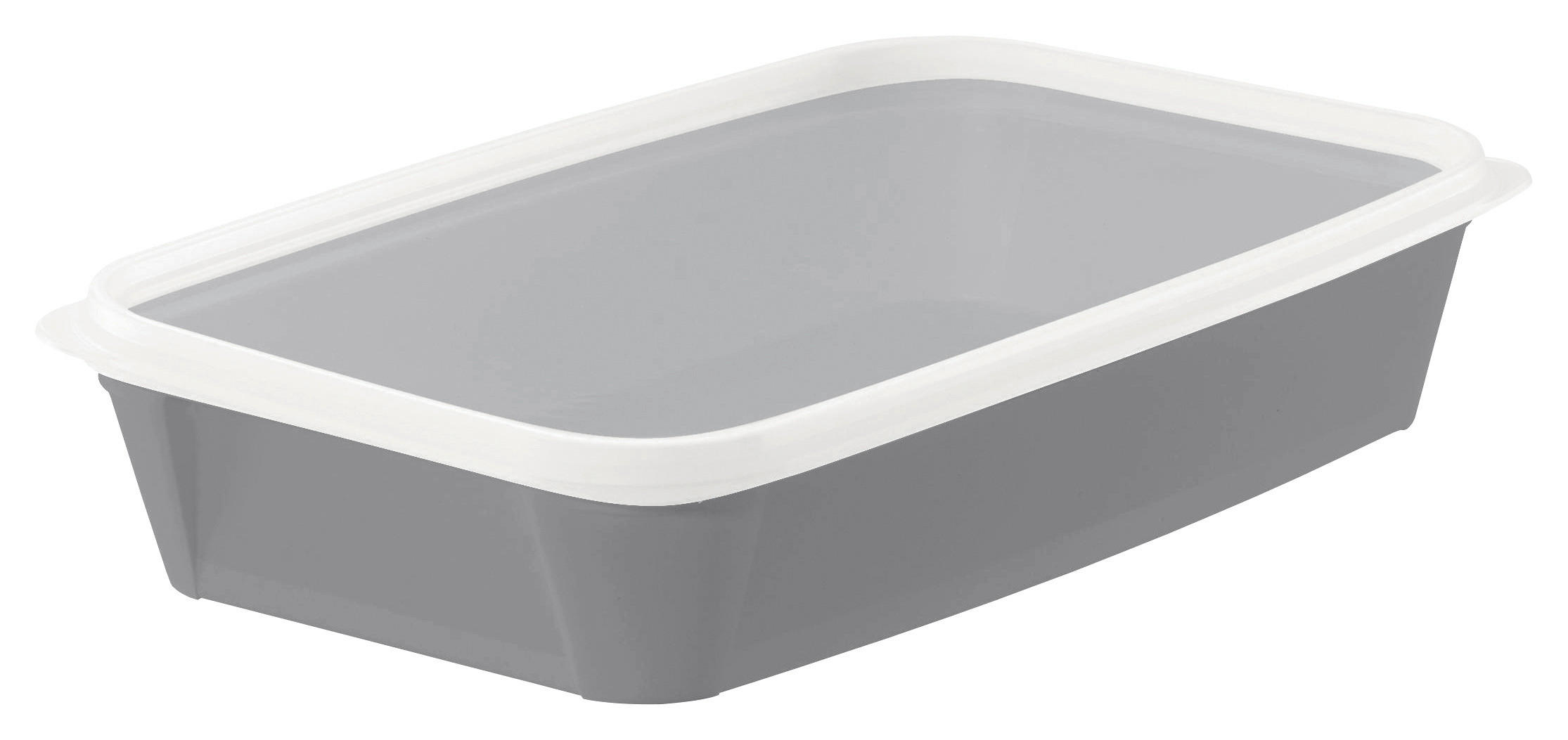 MATLÅDA 1,2 l  - klar/grå, Basics, plast (1,2cm) - Smart Store