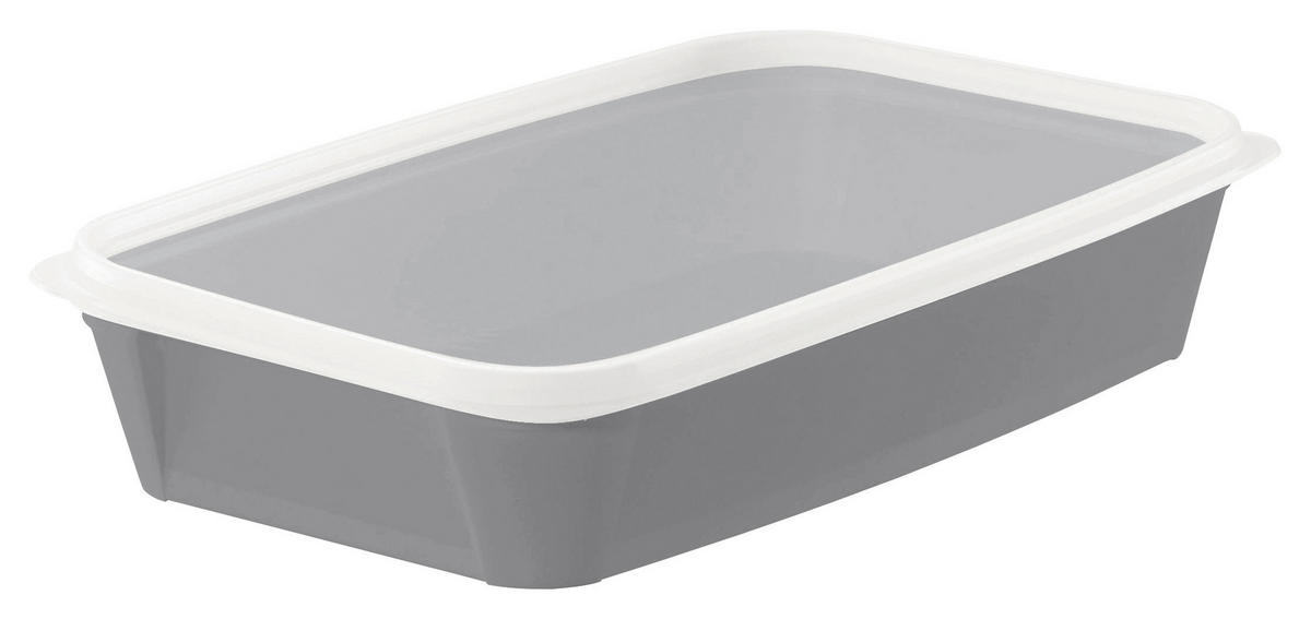 MATLÅDA 1,2 l  - klar/grå, Basics, plast (1,2cm) - Smart Store