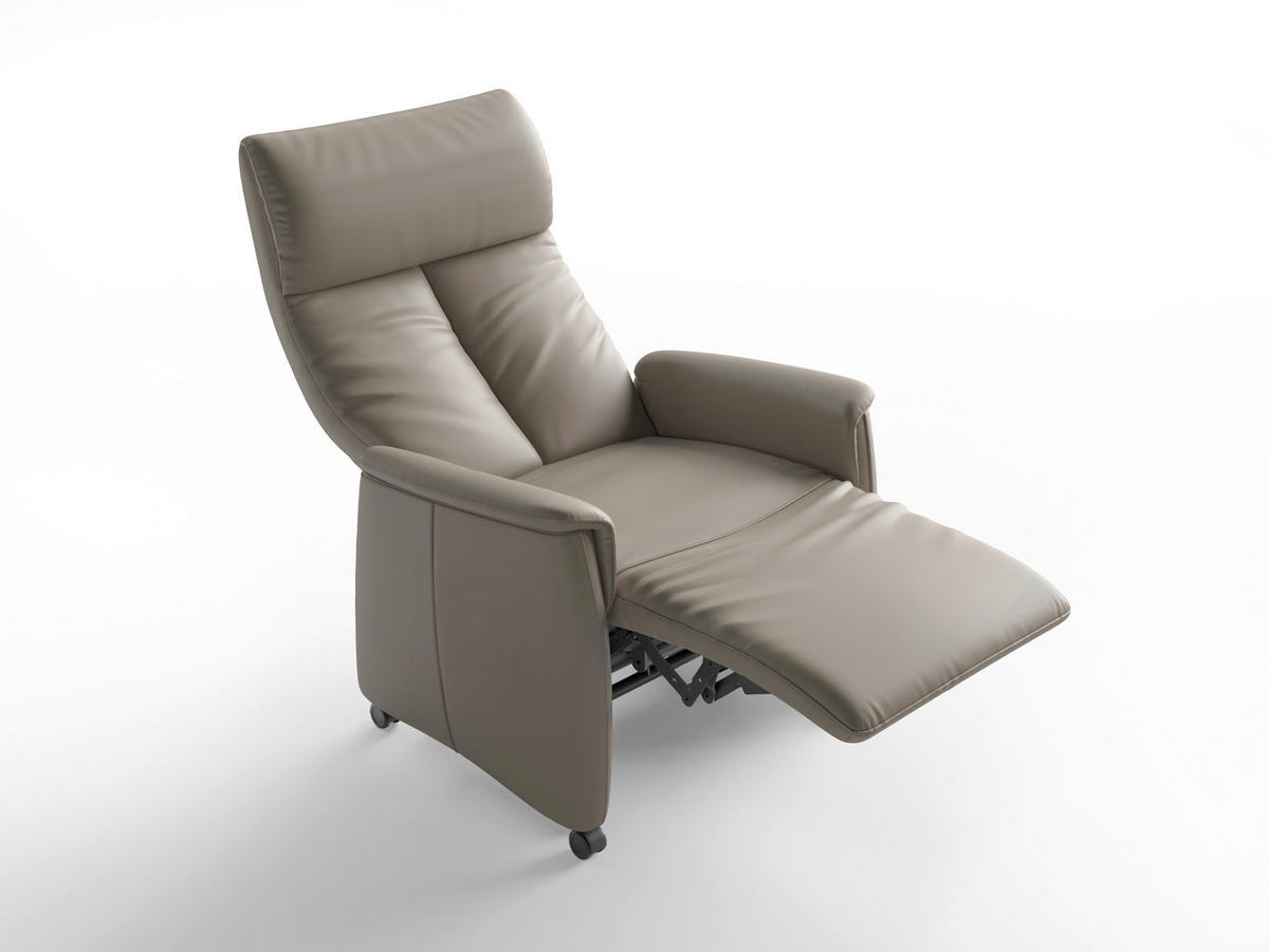 RELAXSESSEL Leder Grau  - Schwarz/Grau, Basics, Leder/Kunststoff (76/110/84cm) - Sit & More