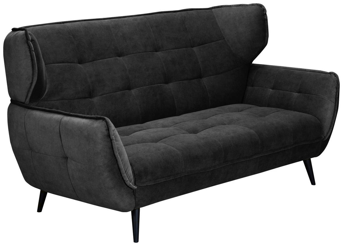 2-SITZER-SOFA in Mikrofaser Anthrazit  - Anthrazit/Schwarz, MODERN, Textil/Metall (191/105/98cm) - MID.YOU