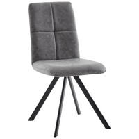 STUHL  Stoffauswahl, Typenauswahl Mikrofaser  - Schwarz/Grau, MODERN, Textil/Metall (47/92/60cm) - Cantus