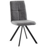 STUHL  Stoffauswahl, Typenauswahl Mikrofaser  - Schwarz/Grau, MODERN, Textil/Metall (47/92/60cm) - Cantus