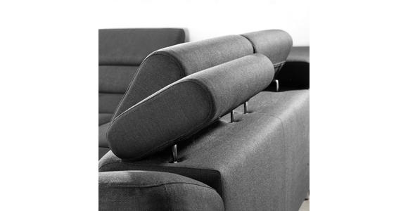 ECKSOFA Dunkelgrau Webstoff  - Dunkelgrau, Design, Textil/Metall (235/280cm) - Hom`in