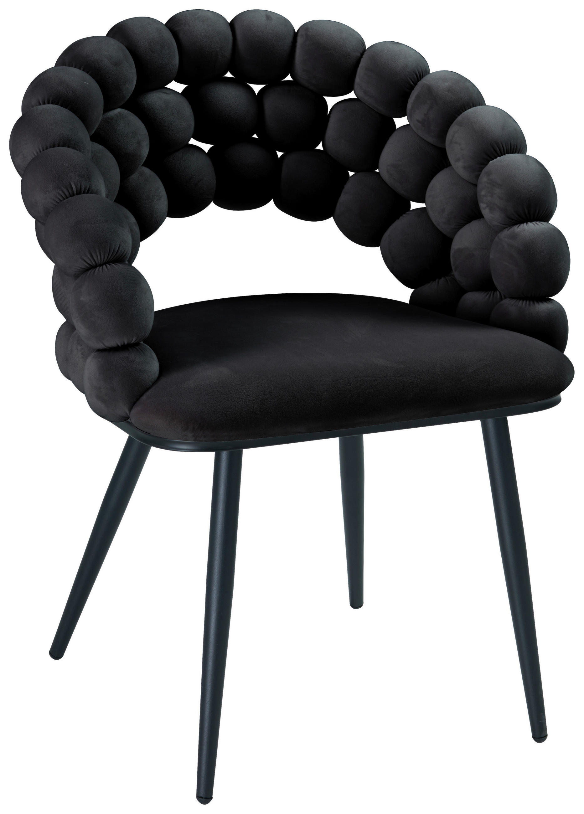 Novel ŽIDLE S PODRUČKAMI, železo, samet, černá