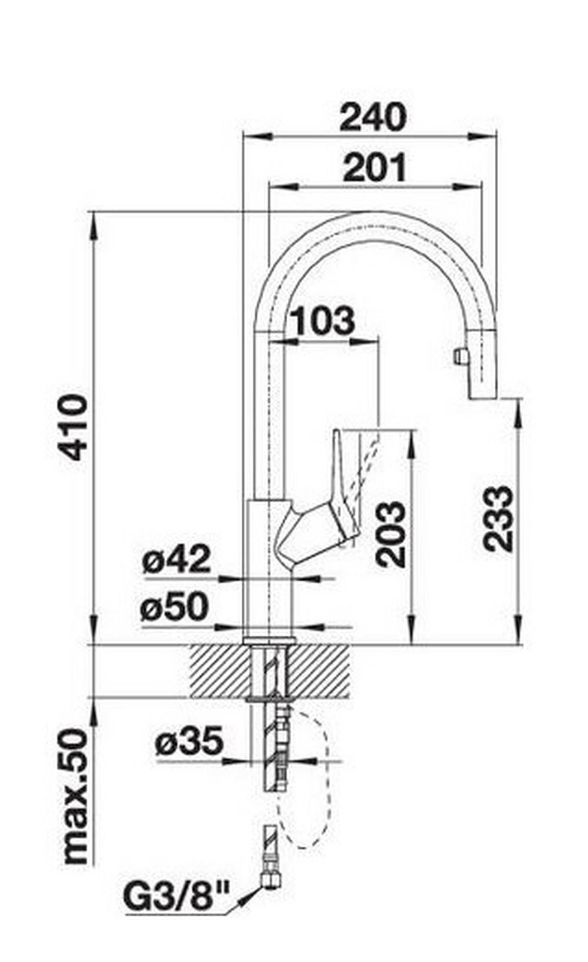 KÜCHENARMATUR 521359  - Chromfarben/Grau, Basics, Metall (11,1/41/24cm) - Blanco