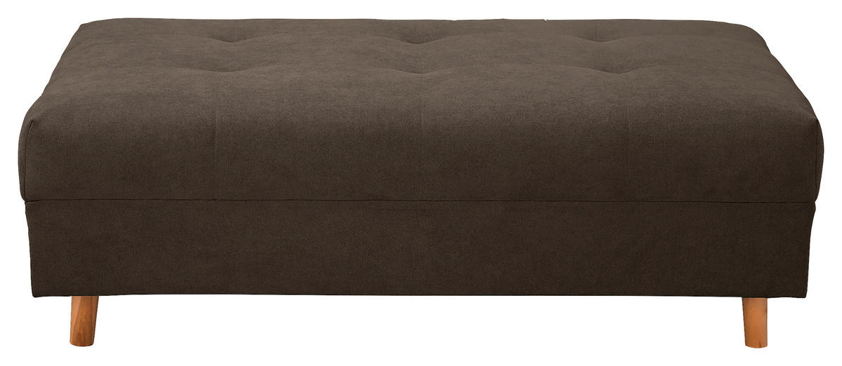 ECKSOFA inkl. Hocker Ariella Braun Mikrofaser  - Naturfarben/Braun, Design, Holz/Textil (161/231cm) - Livetastic