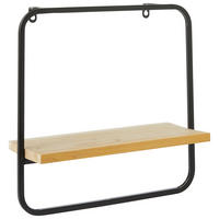 WANDREGAL Tanne massiv Schwarz  - Schwarz, Basics, Holz/Metall (36/15/36cm) - Ambia Home