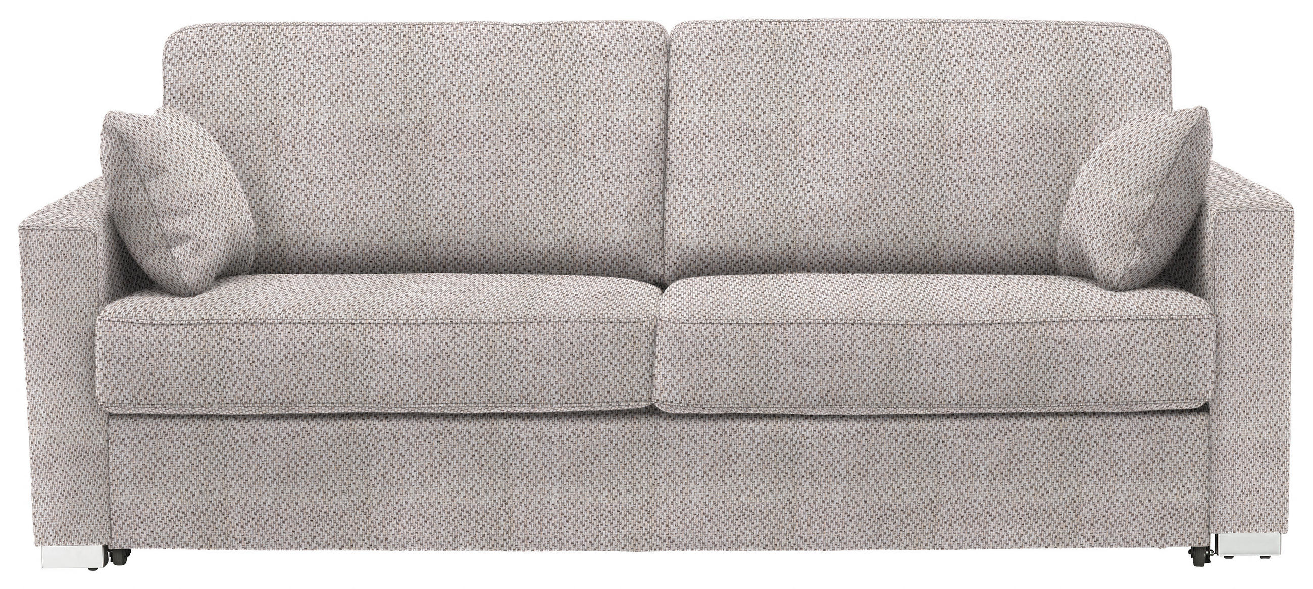 SCHLAFSOFA Webstoff Naturfarben  - Chromfarben/Naturfarben, KONVENTIONELL, Textil/Metall (208/86/97cm) - Novel