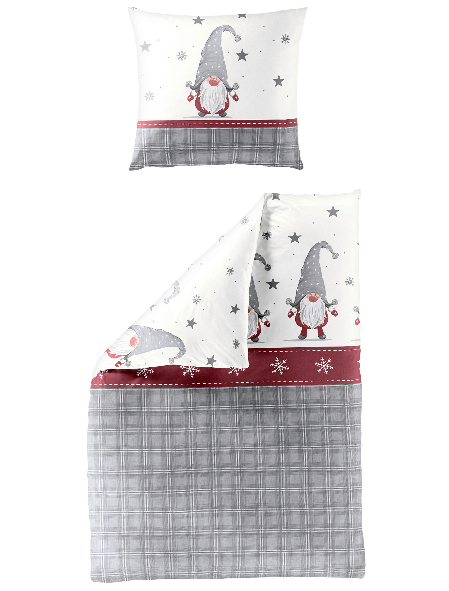 BETTWÄSCHE 2-teilig Biber 135/200 cm  - Grau, Design, Textil (135/200cm) - Bierbaum