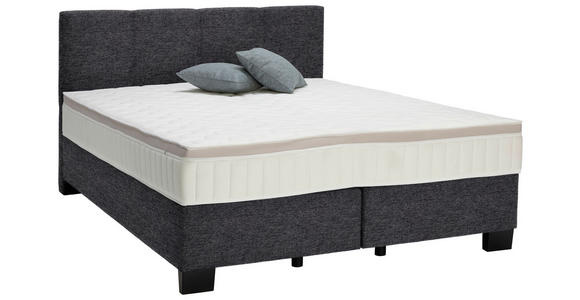 BOXSPRINGBETT 180/200 cm in Anthrazit - Anthrazit/Schwarz, Design, Kunststoff/Textil (180/200cm) - Hom`in