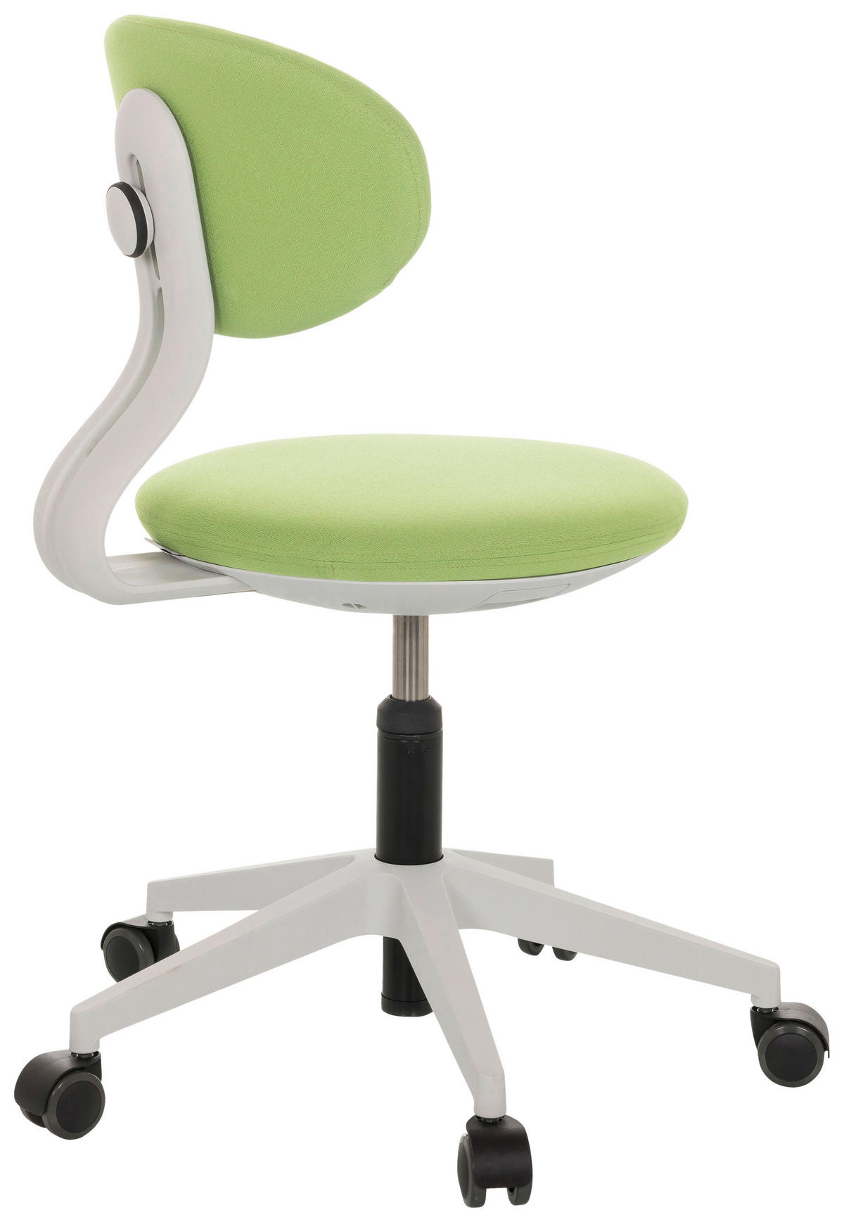 OTOČNÁ ŽIDLE PRO MLÁDEŽ, zelená - bílá/šedá, Basics, textil/plast (42/66-87/52cm) - MID.YOU