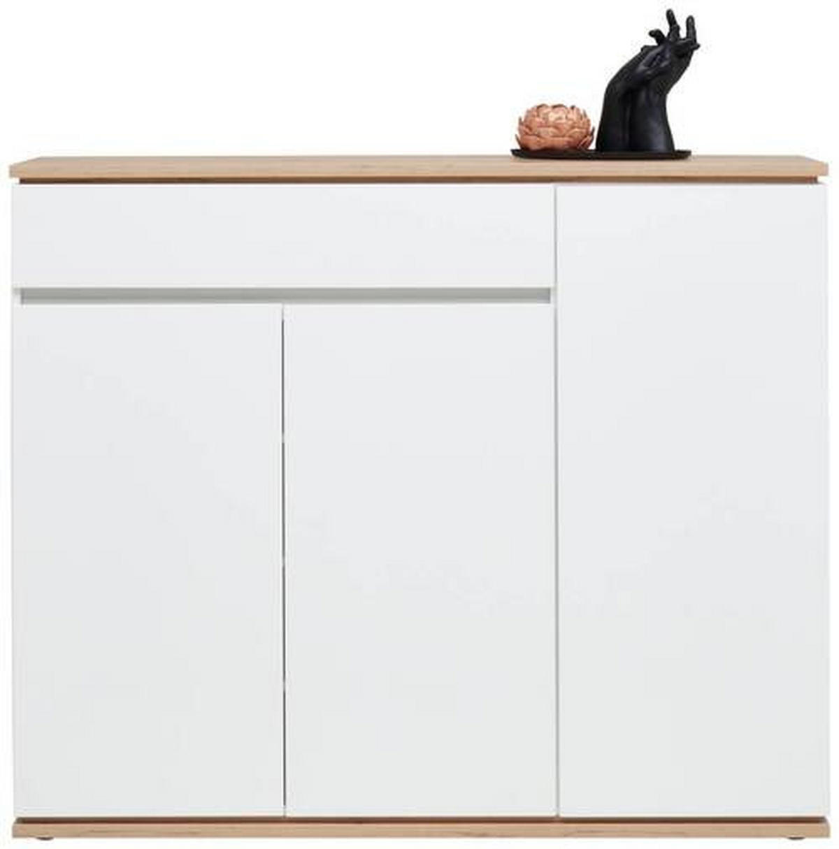 SCHUHSCHRANK Weiß, Eiche Artisan  - Schwarz/Weiß, Design, Holzwerkstoff/Kunststoff (135/112/38cm) - Xora