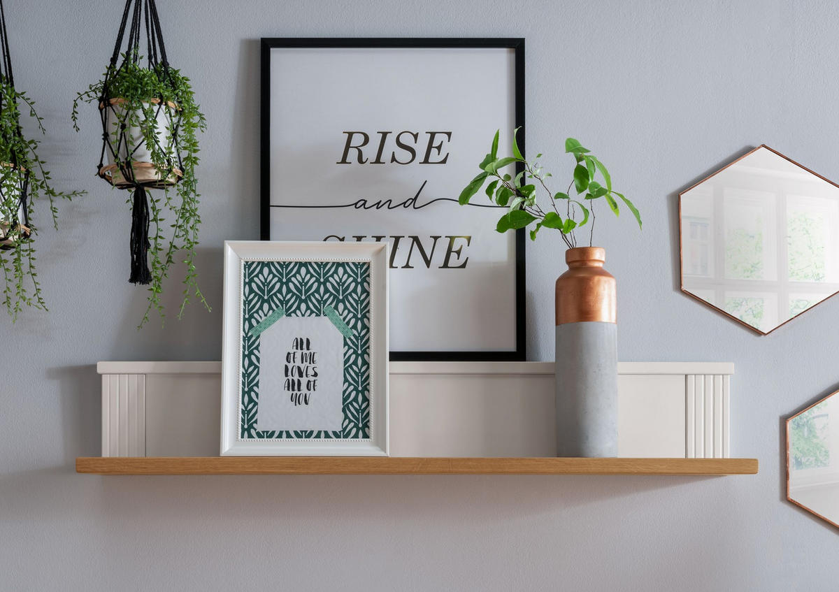 WANDBOARD Kiefer massiv Weiß  - Weiß, Design, Holz (100/18/16cm) - Livetastic