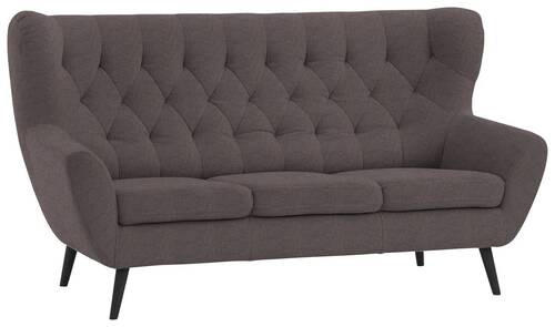 3-SITZER-SOFA in Mikrofaser Braun  - Schwarz/Braun, Design, Holz/Textil (187/101/95cm) - Stylife