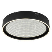 LED-DECKENLEUCHTE 51,5/8,5 cm   - Klar/Schwarz, Design, Glas/Kunststoff (51,5/8,5cm) - Globo