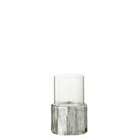 WINDLICHT - Transparent/Grau, Basics, Glas/Keramik (14/14/23cm) - Ambia Home