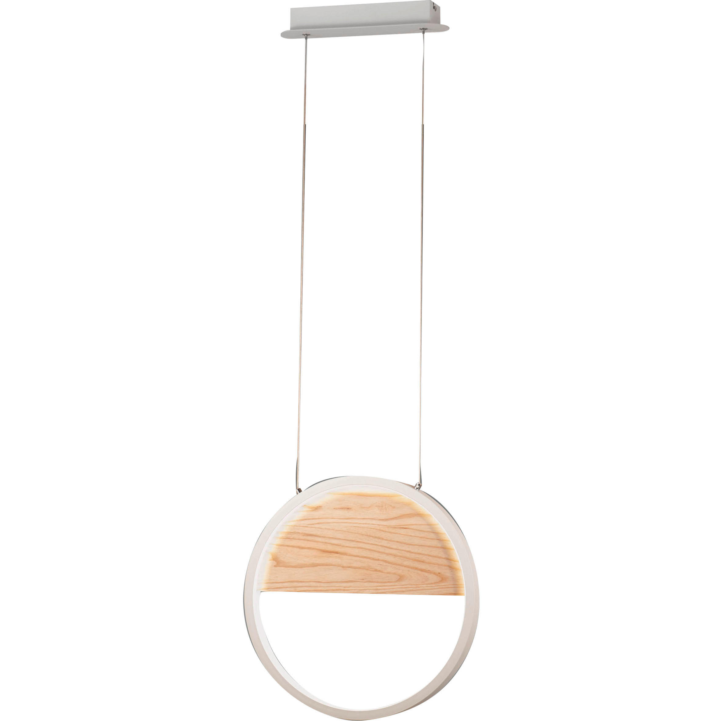LED-PENDELLEUCHTE Pierre 40,20/200 cm   - Eschefarben/Weiß, Design, Holz/Metall (40,20/200cm) - Fabas Luce