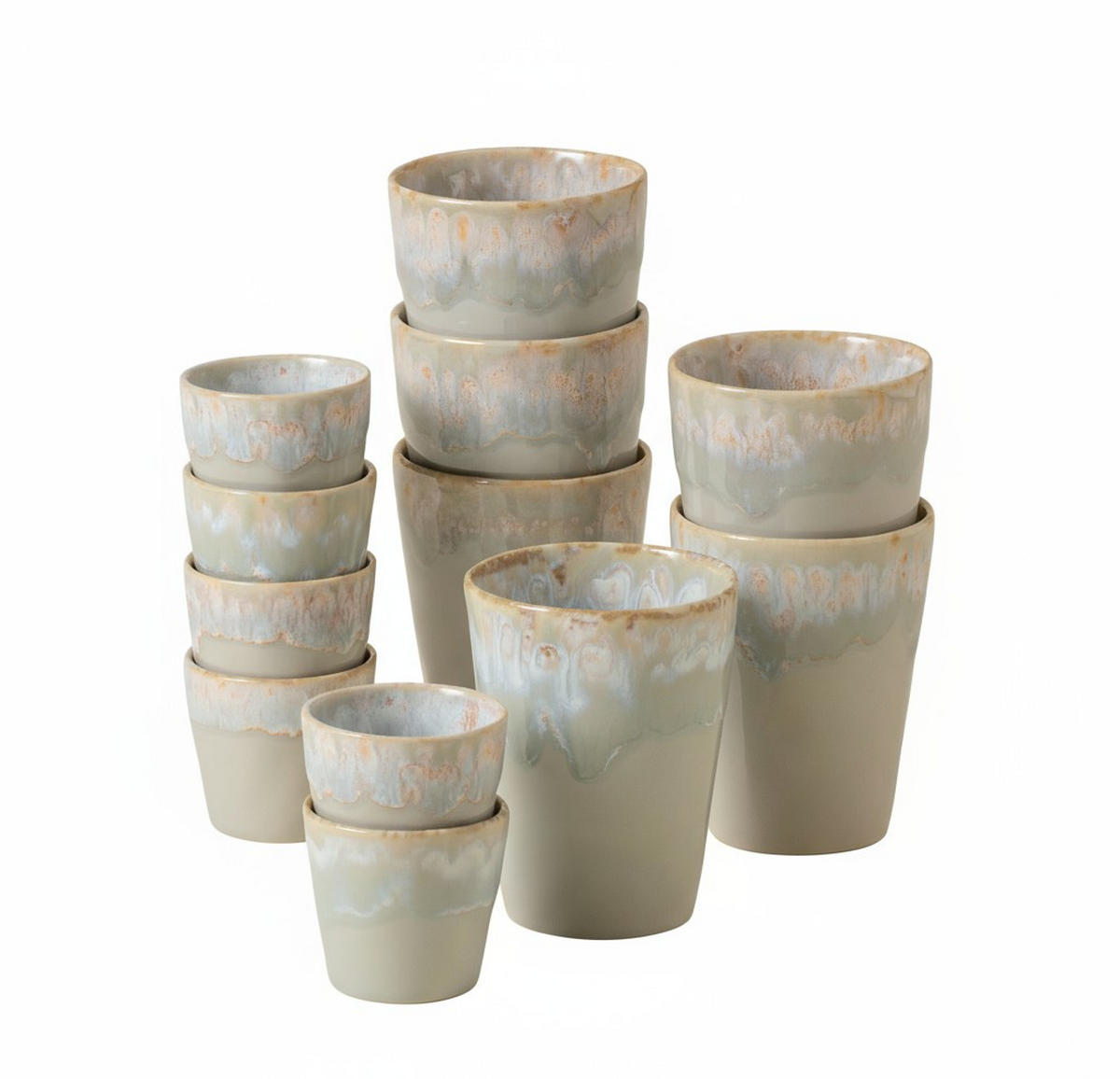 ESPRESSO & KAFFEEBECHERSET GRESPRESSO 12-teilig  - Hellgrau, Basics, Keramik - Costa Nova