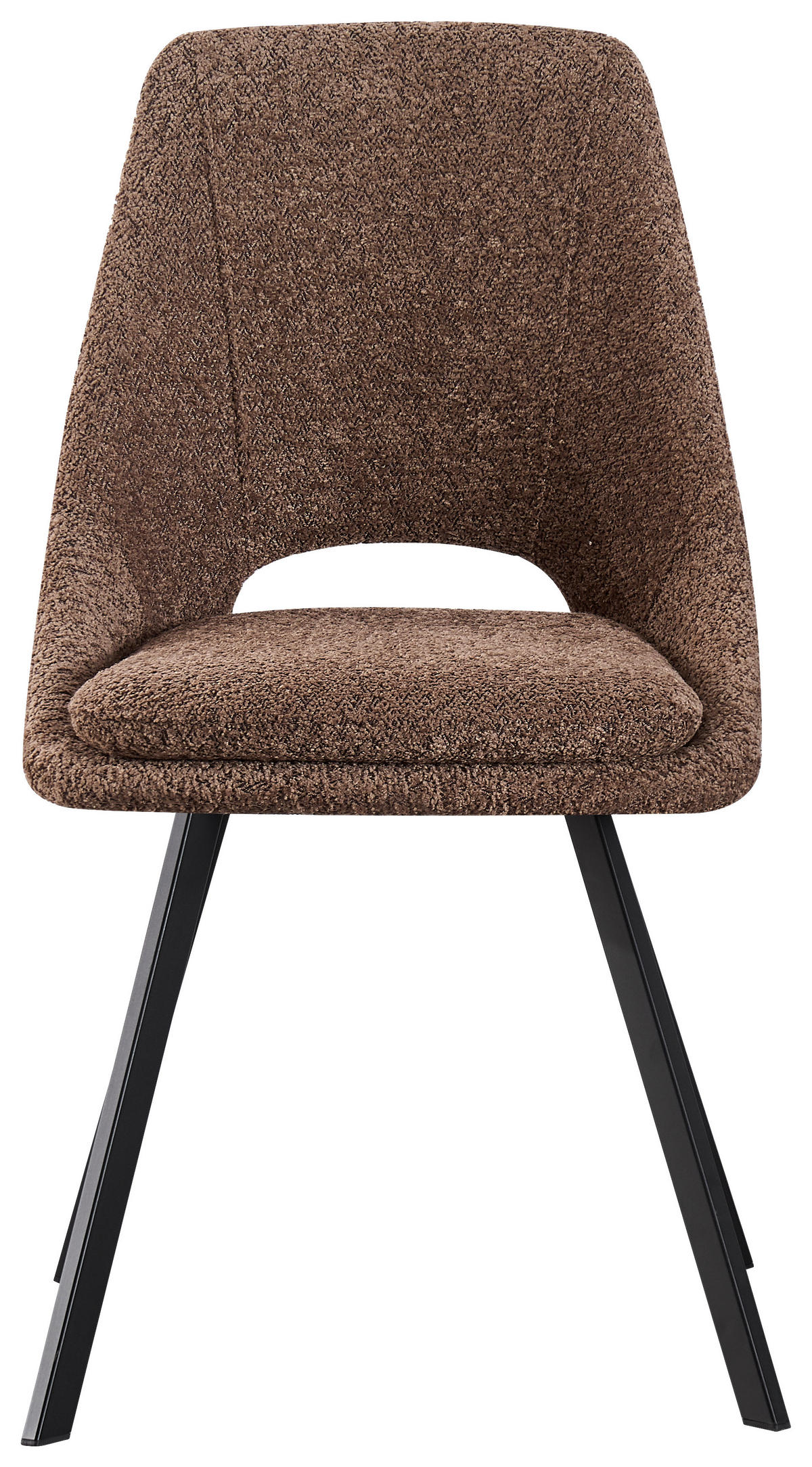 STUHL  in Eisen Teddystoff Holz, Metall, Textil  - Schwarz/Braun, MODERN, Holz/Textil (46/85,5/58cm) - MID.YOU